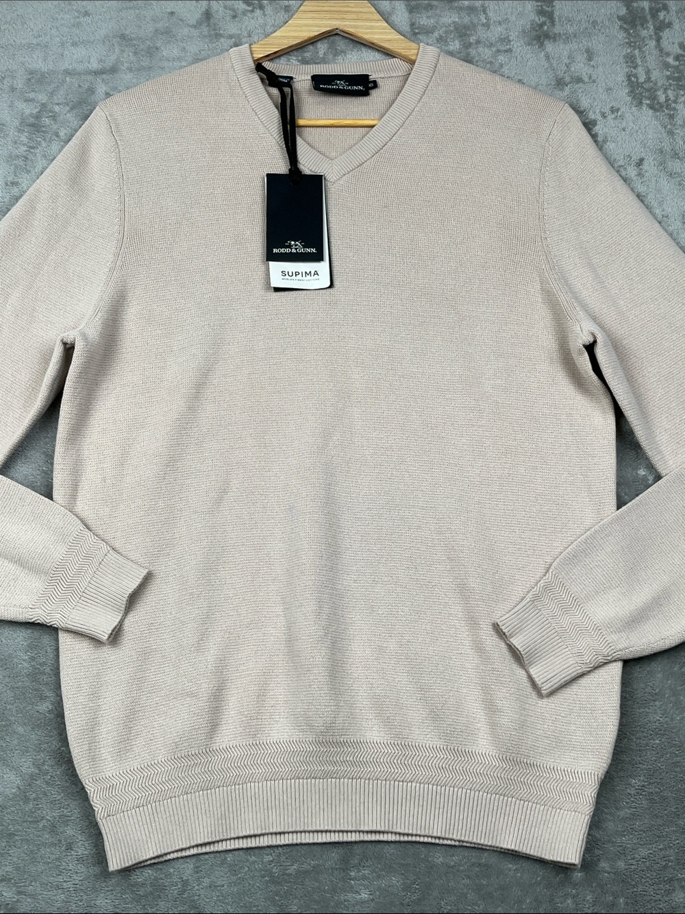 NEW Rodd & Gunn XS 100% Supima Cotton Men's Cream Crewneck Sweater